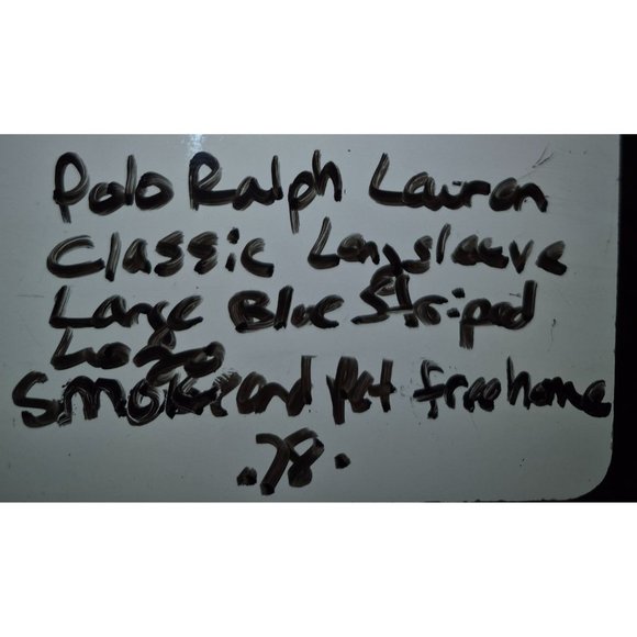 Ralph Lauren Blue Striped Custom Fit Button-Down Shirt Mens Large - Picture 7 of 7